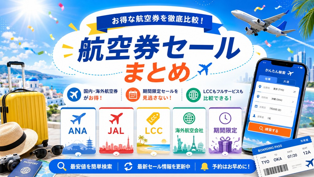 航空券セール最新情報｜ANA・JAL・LCCの国内線・国際線を比較